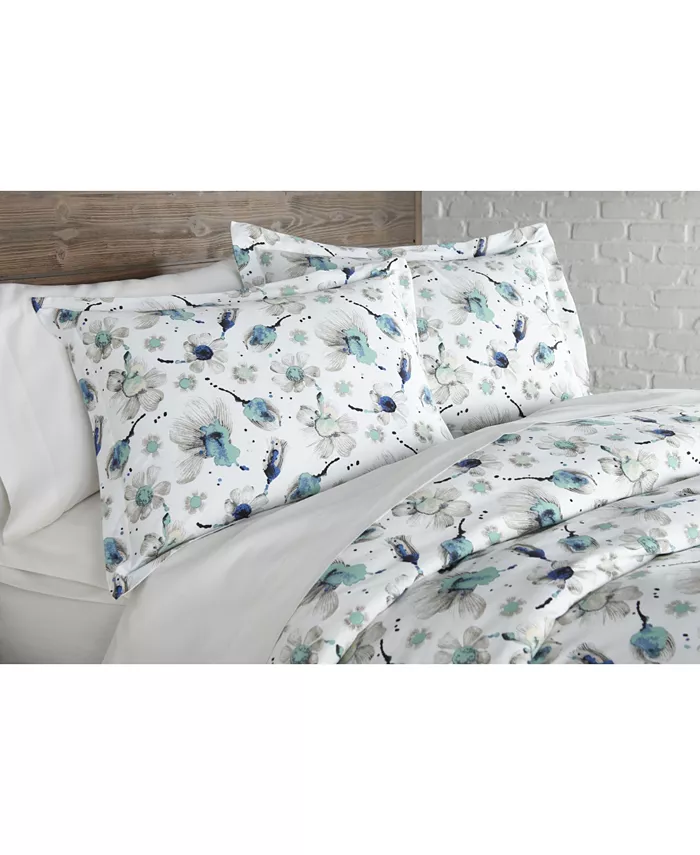 Southshore Fine Linens Watercolor Symphony Luxury Cotton Sateen Duvet Cover and Sham Set， King