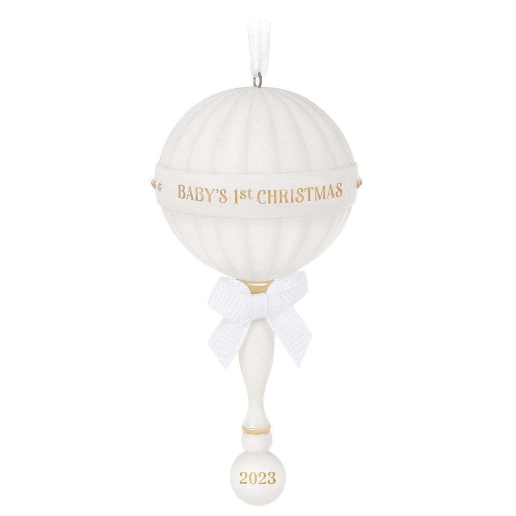 Hallmark  Baby's First Christmas Rattle 2023 Porcelain Ornament (39)