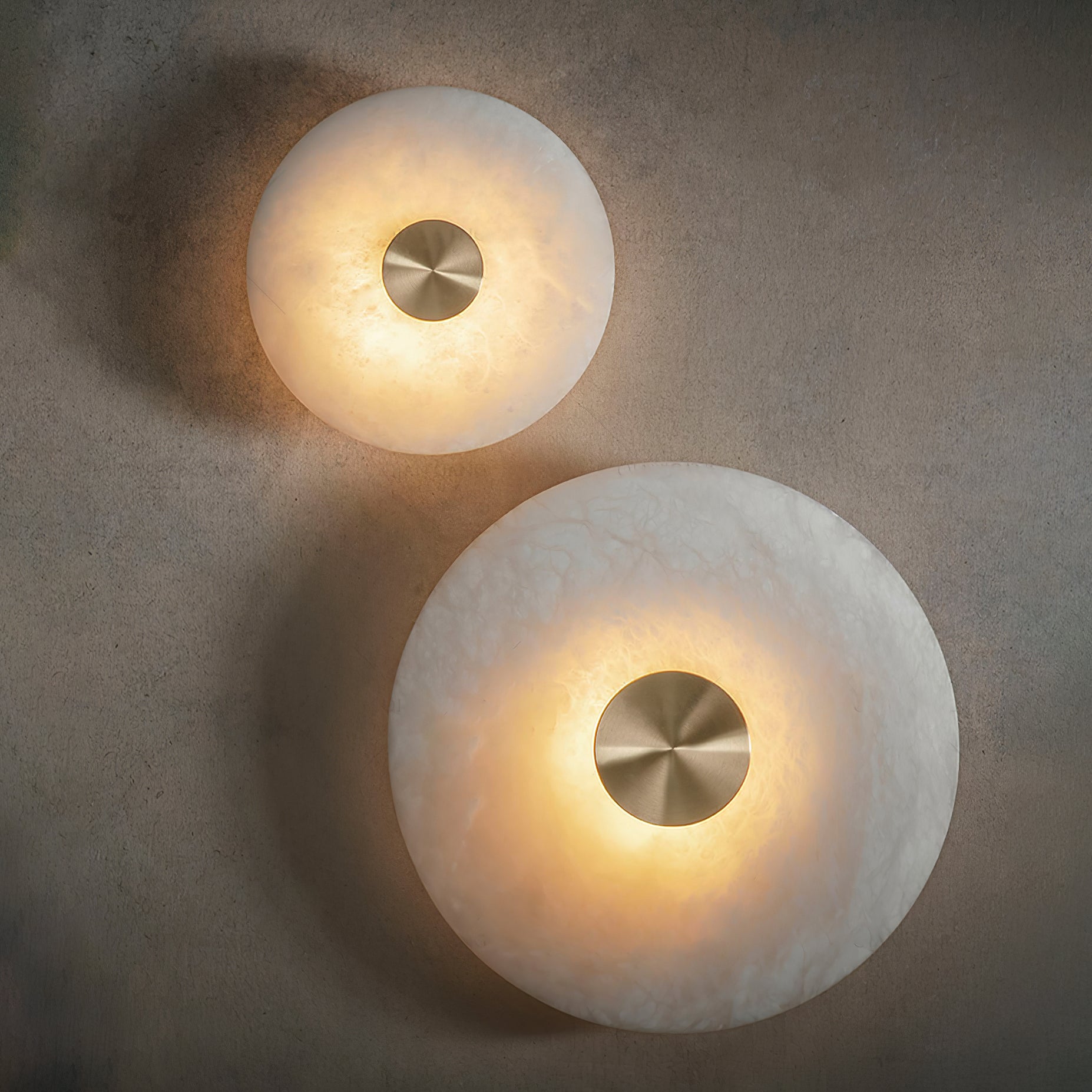 Disc Shaped Alabaster Wall Light