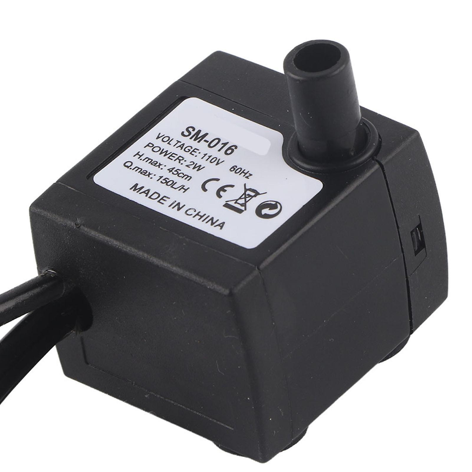 2W Ultra Quiet Submersible Water Pump with LED Light Fish Pond Aquarium Tank Fountain US Plug