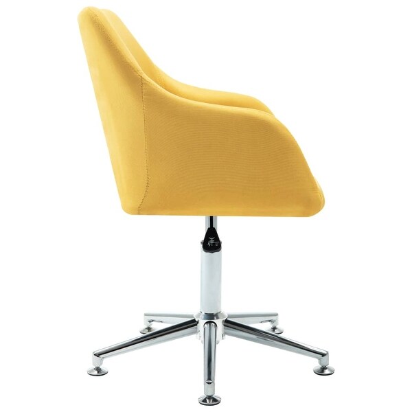 Swivel Dining Chair Yellow Fabric