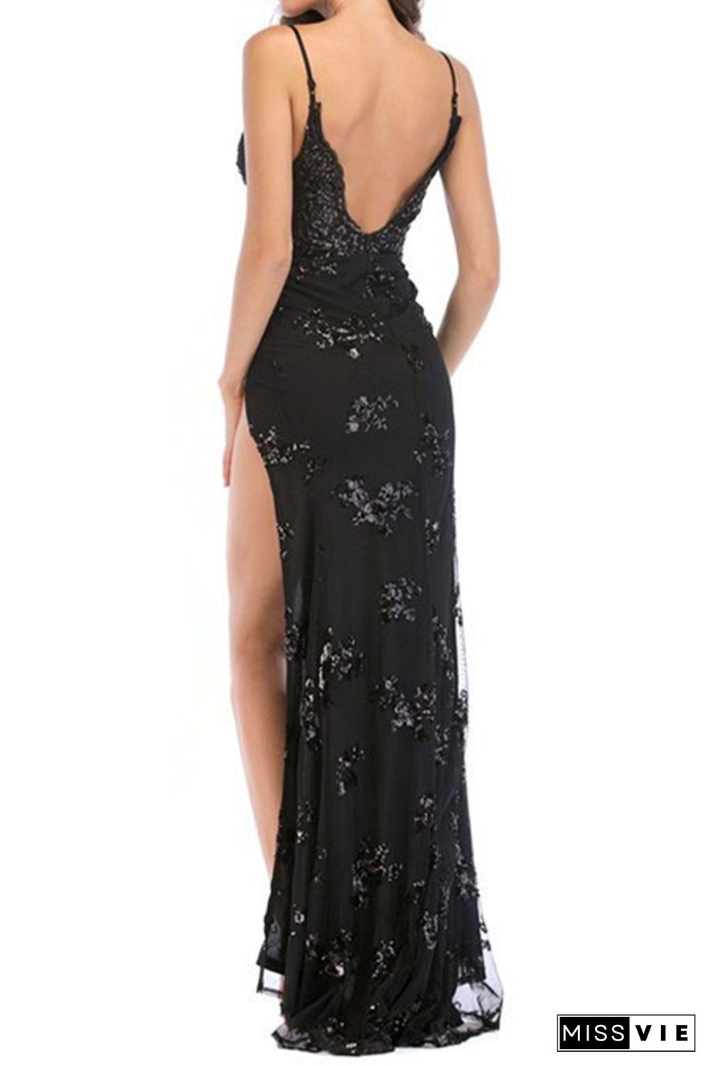 High Split Sequin Evening Party Dress Wholesale