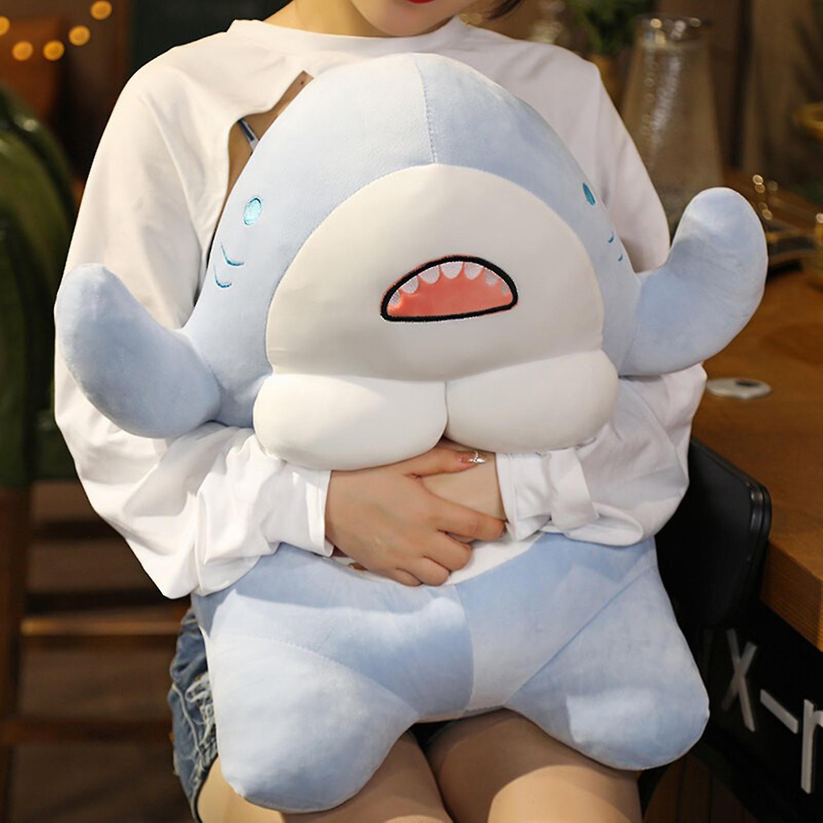 45cm Shark Plush Toy Fluffy Lovely Animal Doll Accompany And Comfort Sleeping Pillow Muscle Shark Doll Stuffed Animal Toy Birthday Gift