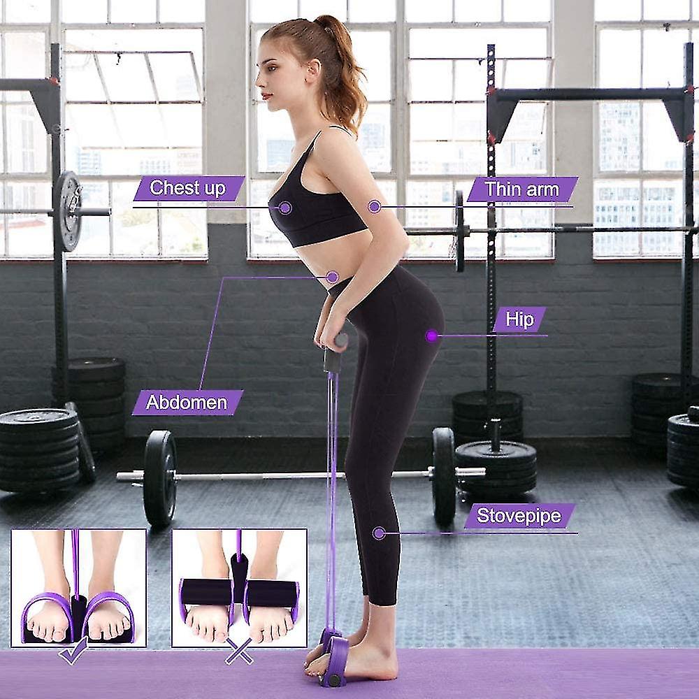Born Pretty  Multifunction Bands Upgrade 6 Tubes Elastic Fitness With Pedals Handles Latex Stretch Ropes Resistance Equipment For Home Gym Office