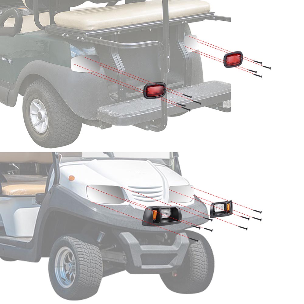 Yescom Golf Cart Halogen Headlight & LED Tail Light Kit for Club Car