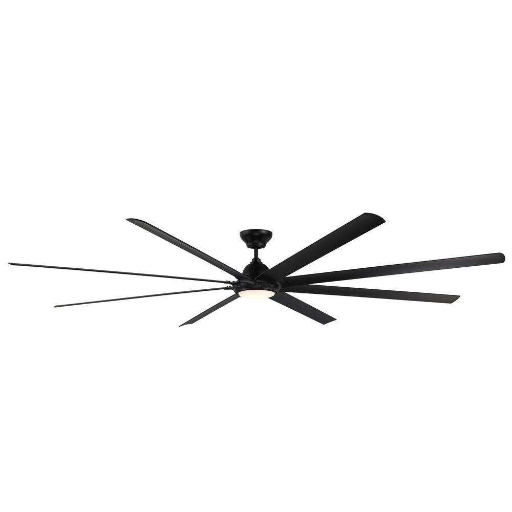 Modern Forms Hydra 120 in. 3000K Integrated LED IndoorOutdoor Matte Black Smart Ceiling Fan with Light Kit and Wall Control FR-W1805-120L-MB