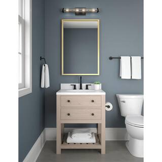 Delta 24 in W. x 36 in H. Framed Rectangular Wall Bathroom Vanity Mirror in Matte Gold RRFTF24-MGD-R