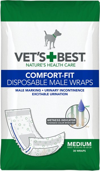 Vet's Best Comfort-Fit Disposable Male Dog Wraps