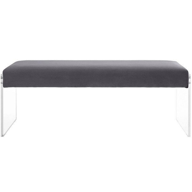 Roam Velvet Bench Gray Modway