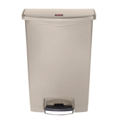 Rubbermaid Slim Jim 90L/24G Resin Construction Step Waste Bin， Beige