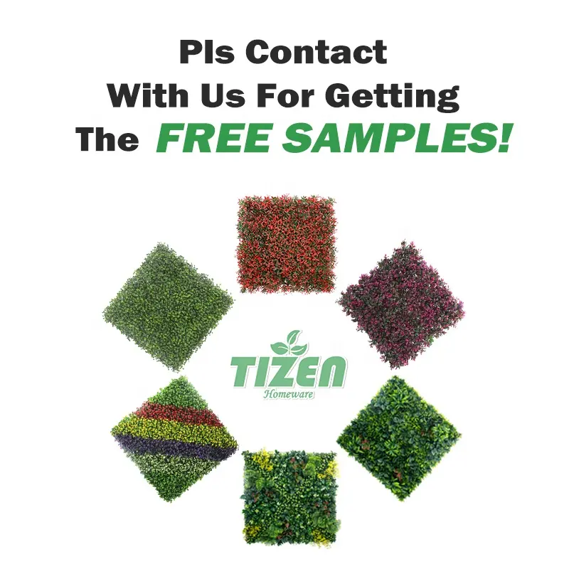 Tizen Factory supply outdoor decoration hedge boxwood Backdrops panel Artificial green plants grass wall