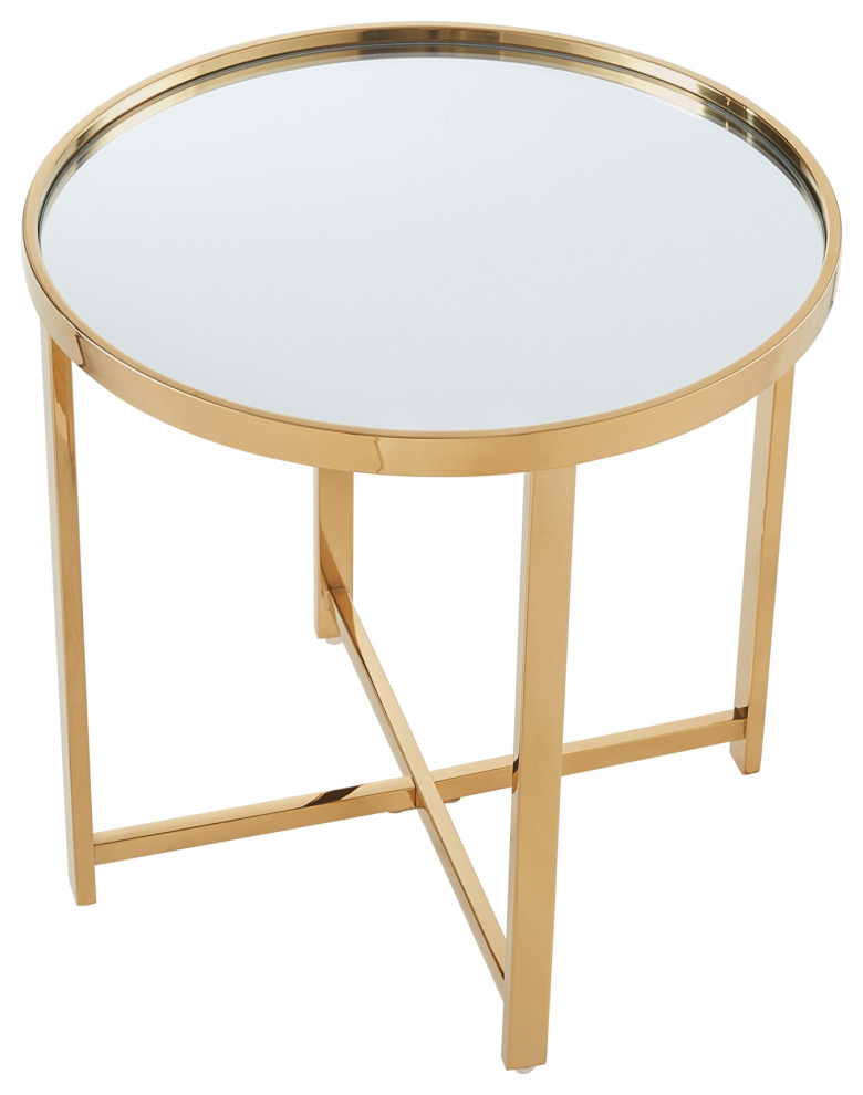 Nicole Miller Alinah Table  Mirrored Top   Contemporary   Side Tables And End Tables   by Inspired Home  Houzz