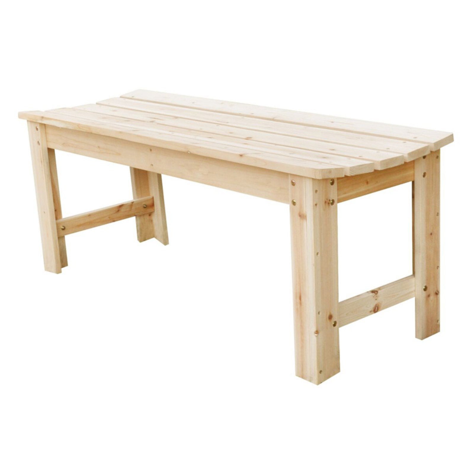 Shine Company 4 Ft. Backless Wooden Garden Bench, Natural