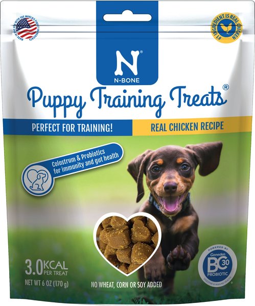 N-Bone Puppy Training Real Chicken Recipe Grain-Free Dog Treats， 6-oz pouch