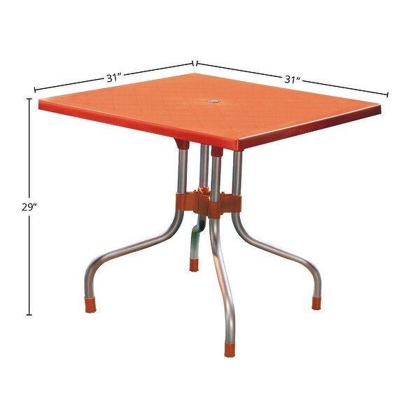 Lyra Plastic Resin Square Outdoor Patio Table