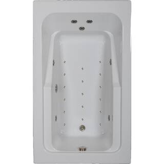 Comfortflo 66 in. Acrylic Reversible Drain Rectangular Alcove Whirlpool Bathtub in Bone C6642-A Bone