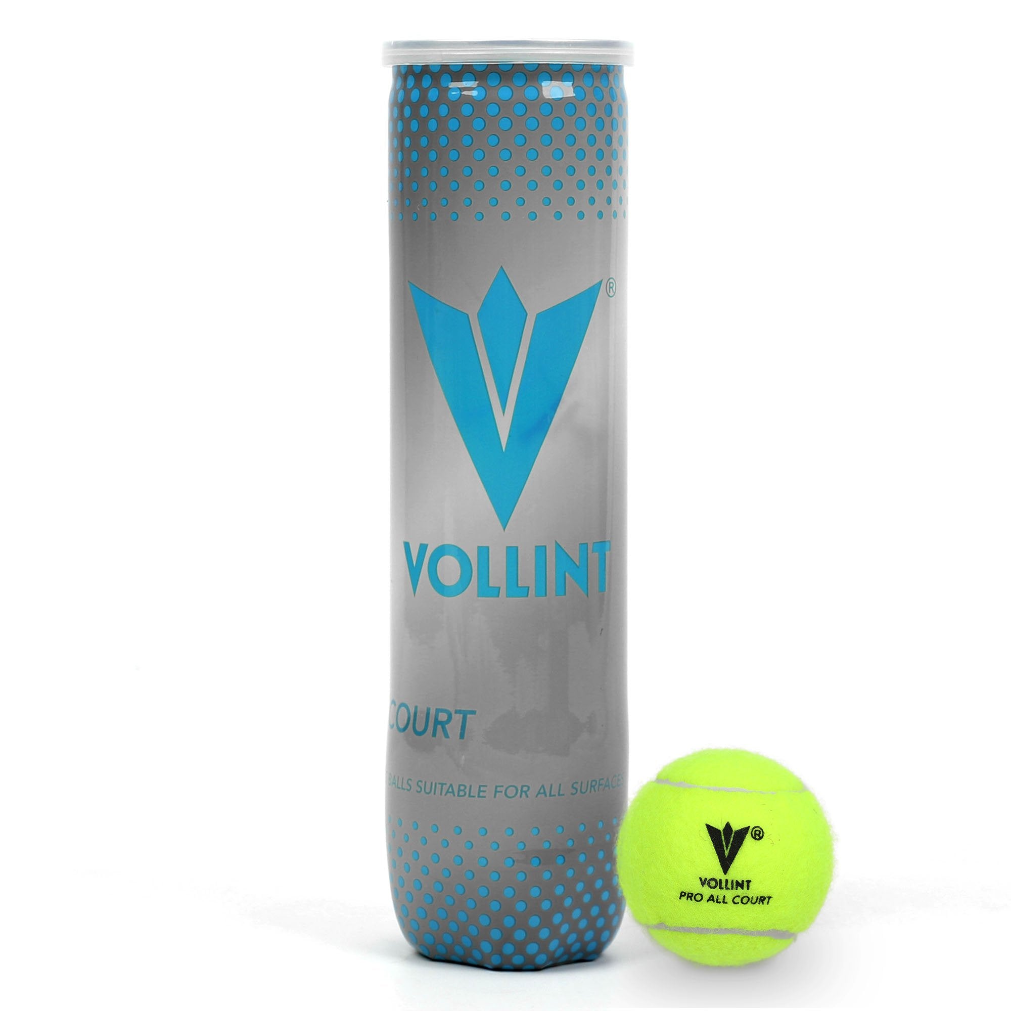 Vollint Pro All Court Tennis Balls - Tube of 4