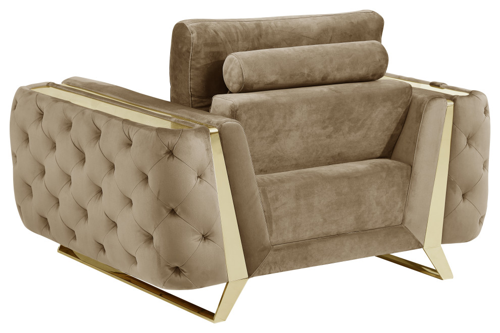 Lorenzo Velvet Accent Chair   Contemporary   Armchairs And Accent Chairs   by Luxuriant Furniture  Houzz