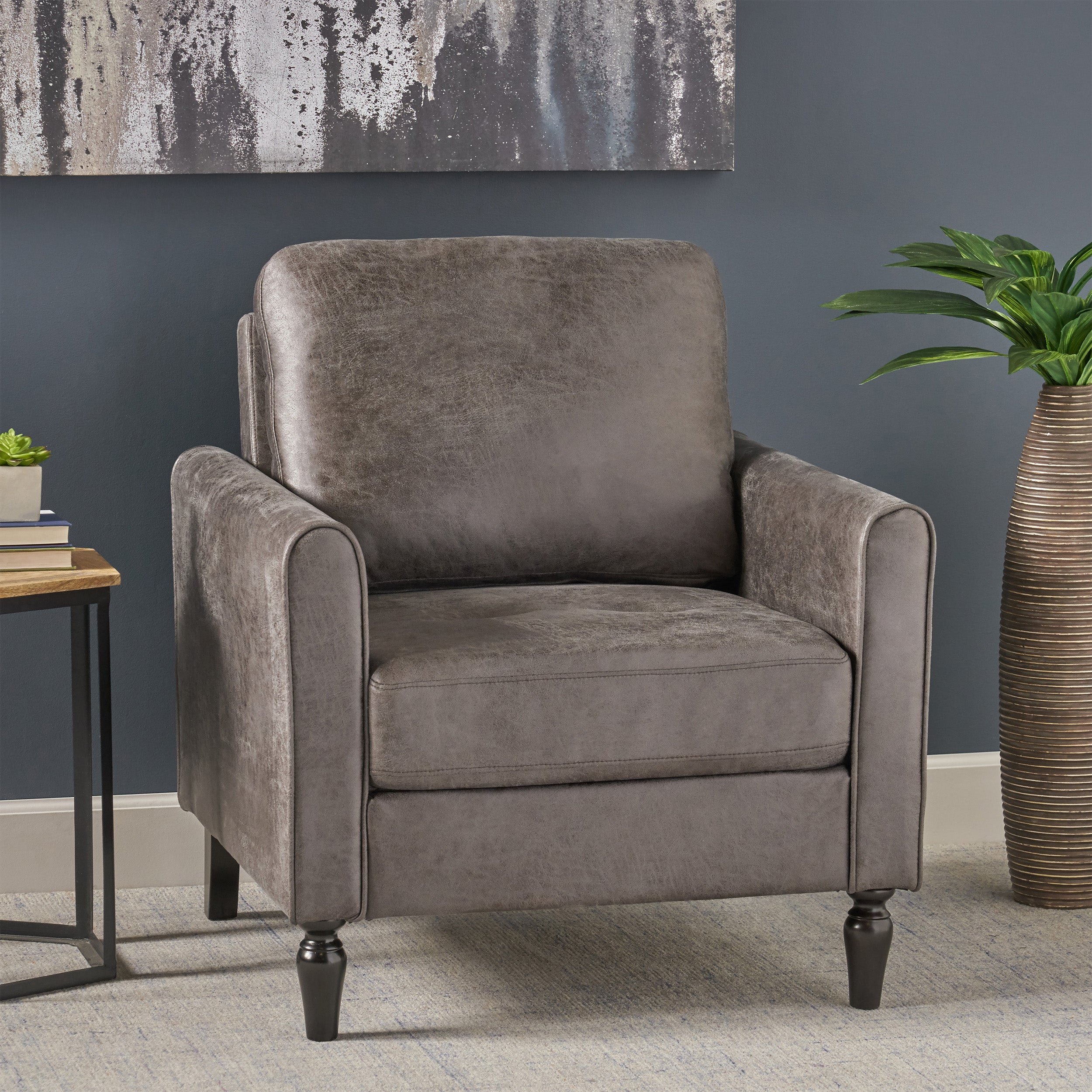 Xyan Contemporary Club Chair with Plush Microfiber Cushions