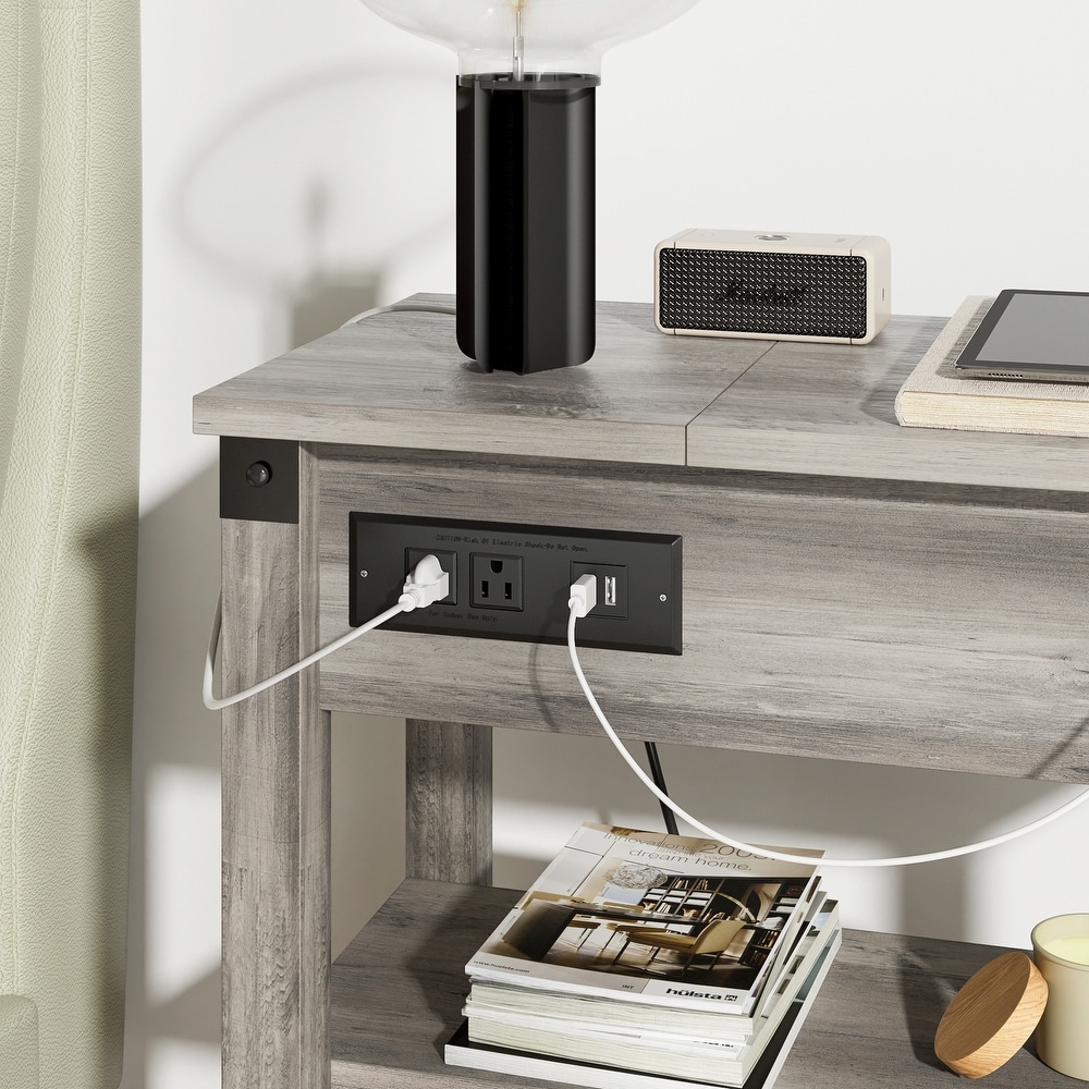 End Table with Drawer Charging Station