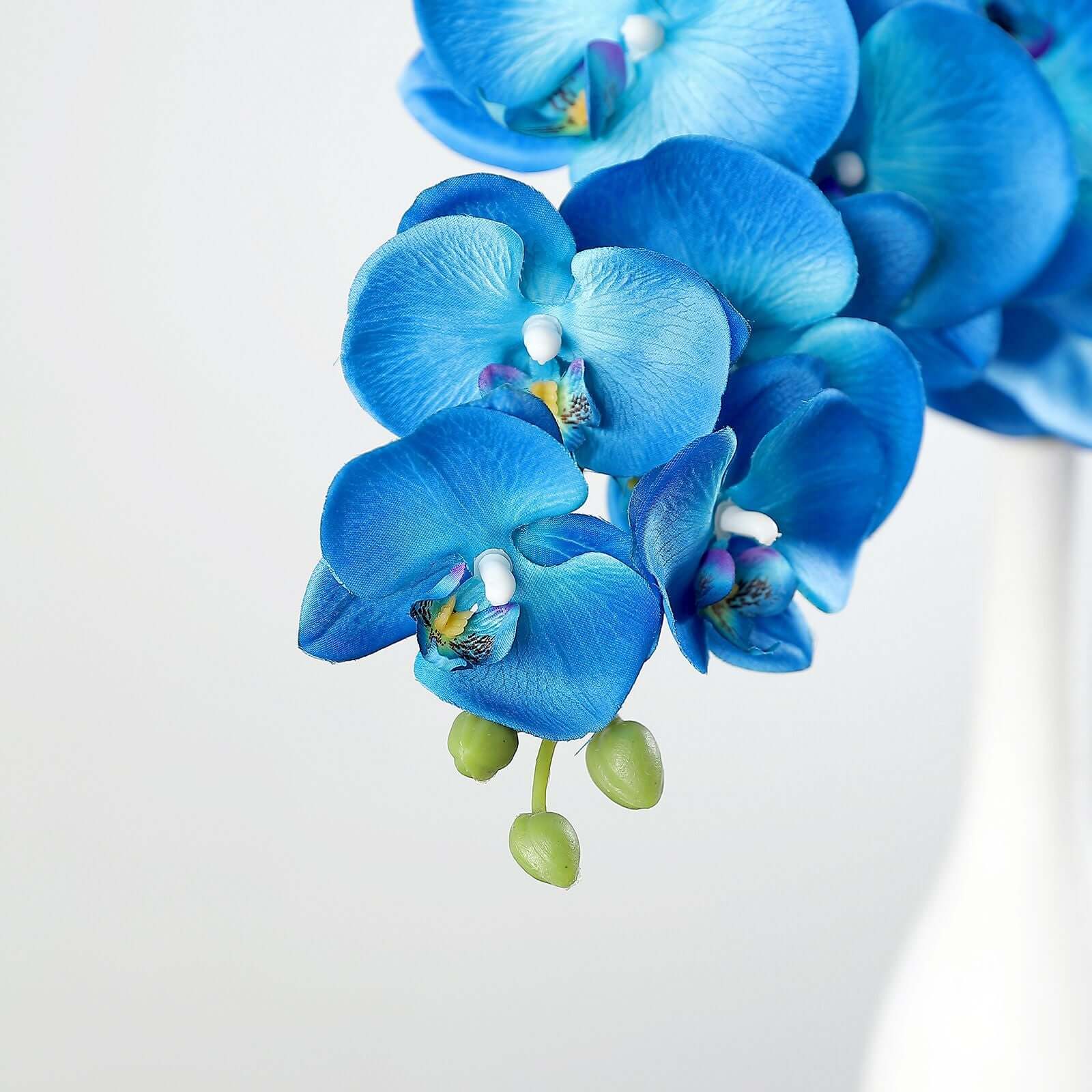 2 Stems Royal Blue Artificial Silk Orchid Flower Bouquets 40