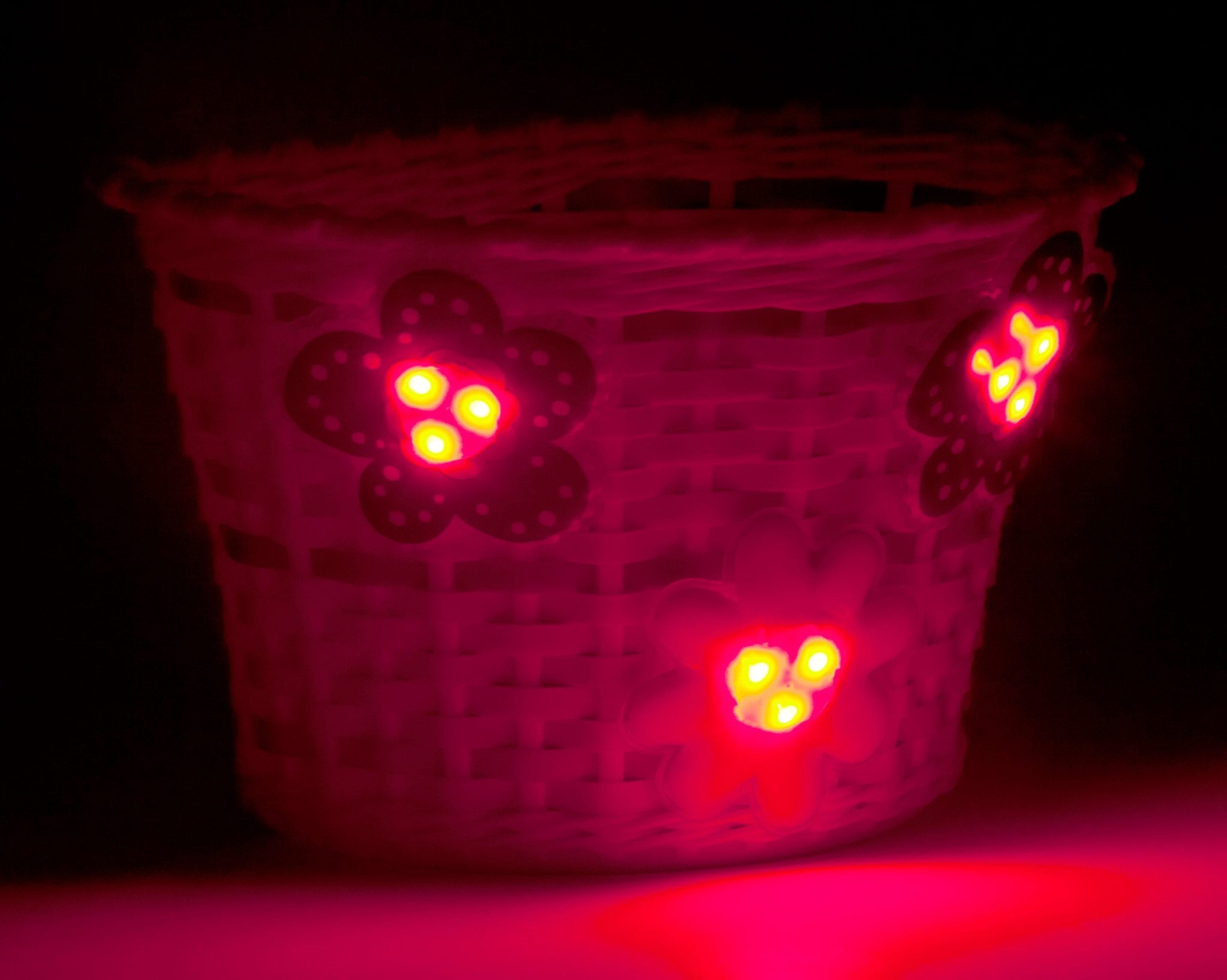 Schwinn Kid's Bicycle Basket with LED Flowers， Pink