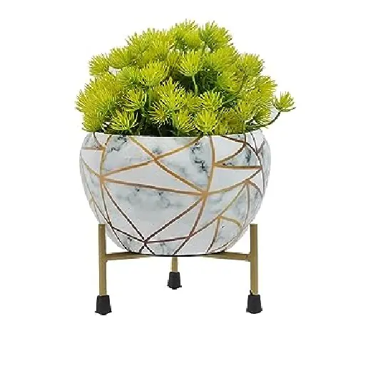 Customisable Tall Round Classic Designer Iron Decorative Luxury Metal Planter Set Of 2 With High Quality Stand New Arrival