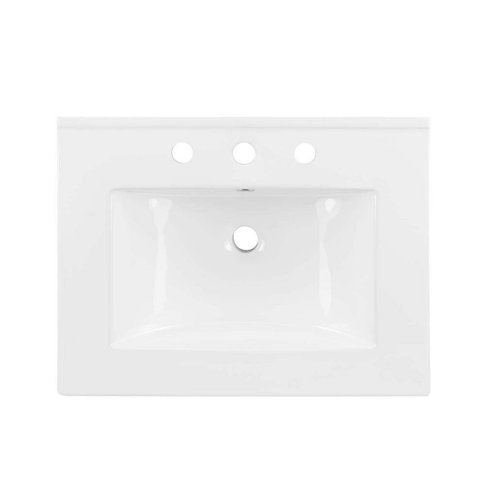 MODWAY Cayman 24 in. Top-Mount Bathroom Sink in White EEI-3766-WHI