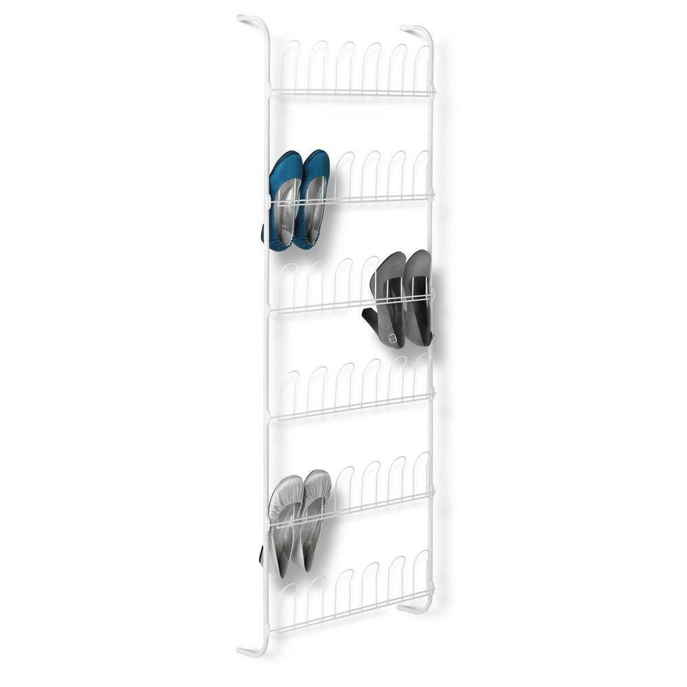 Honey-Can-Do 63 in. H 18-Pair white Steel Hanging Shoe Organizer SHO-01169