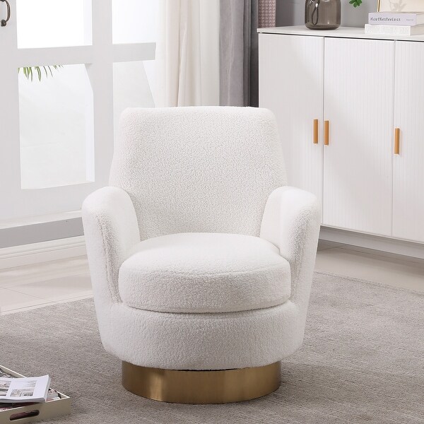 Velvet Swivel Barrel Chair，Swivel Accent Chairs Armchair for Living Room