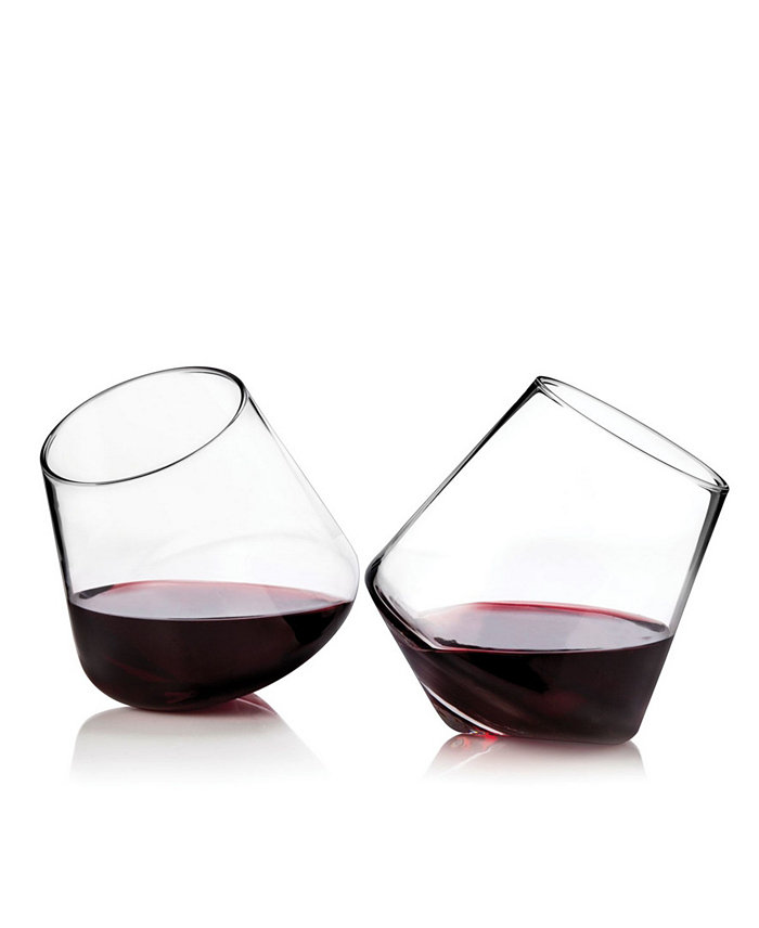 Viski Rolling Crystal Wine Glasses Set of 2 12 Oz