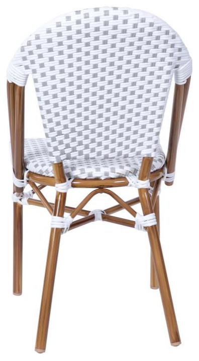 Lourdes Indoor/Outdoor French Bistro Stacking Chairs  Set of 2   Tropical   Outdoor Dining Chairs   by clickhere2shop  Houzz