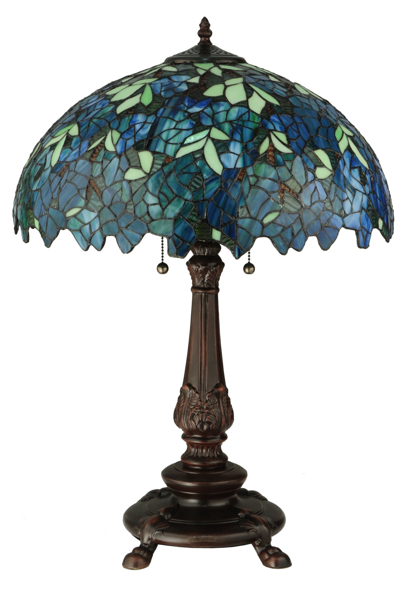 Meyda Tiffany 124815 Nightfall Wisteria 2 Light 26" Tall Hand-Crafted Table Lamp -