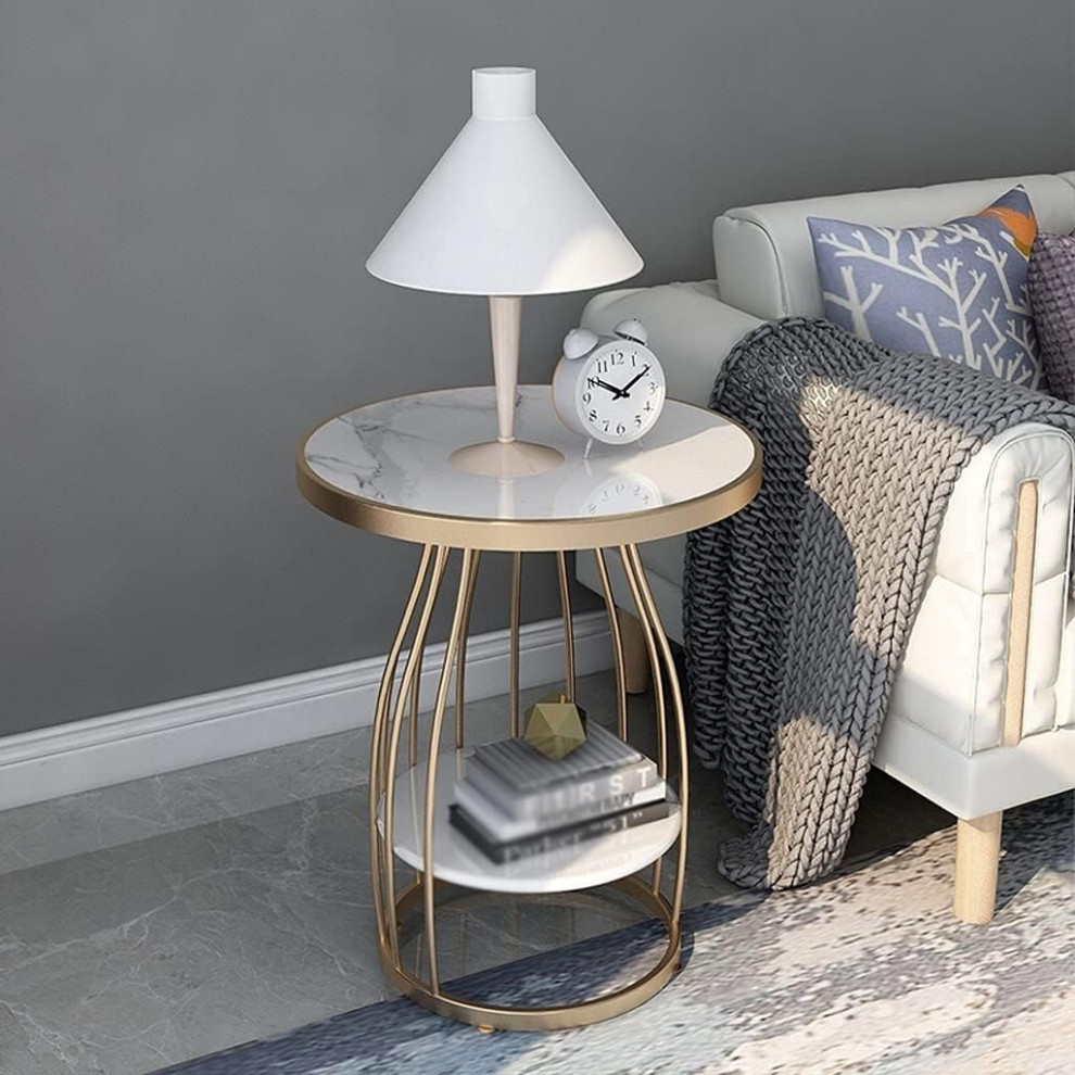 Luxury Tempered Glass Small Side Table with Iron Legs   Contemporary   Side Tables And End Tables   by Miron Demid LLC  Houzz