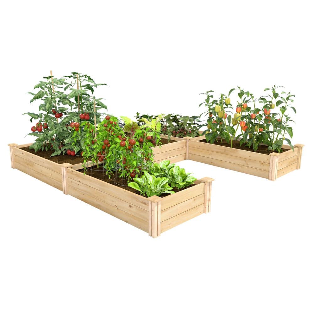 Greenes Fence 8 ft. x 8 ft. x 10.5 in. Original Cedar U-Shaped Raised Garden Bed RCOCUSB