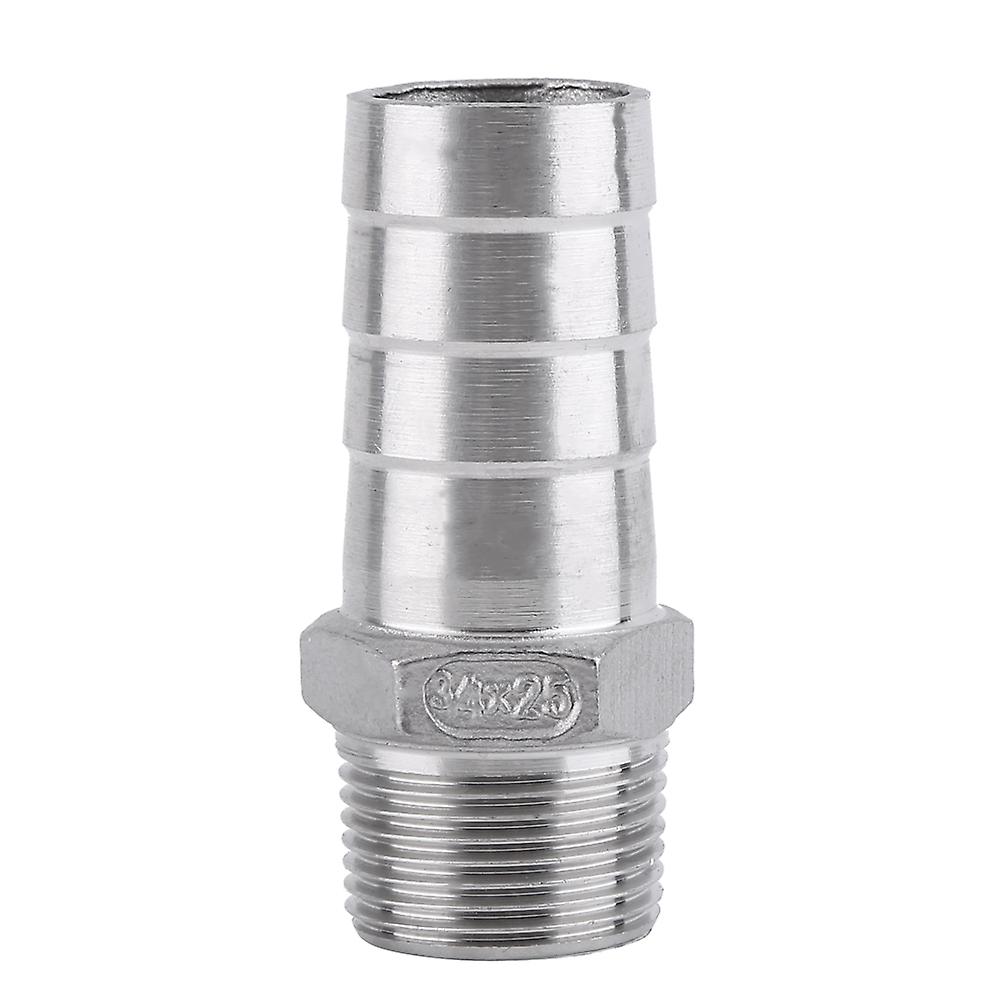 Stainless Steel Male Thread Pipe Fitting Adapter Barb Hose Tail Connector (3/4