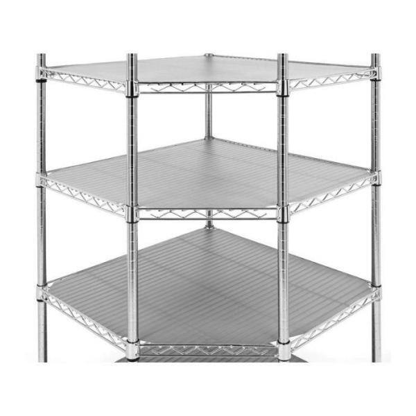 Seville Classics UltraDurable Silver 6-Tier NSF-Certified Corner Steel Wire Shelving Unit (28 in. W x 72 in. H x 28 in. D) SHE15249