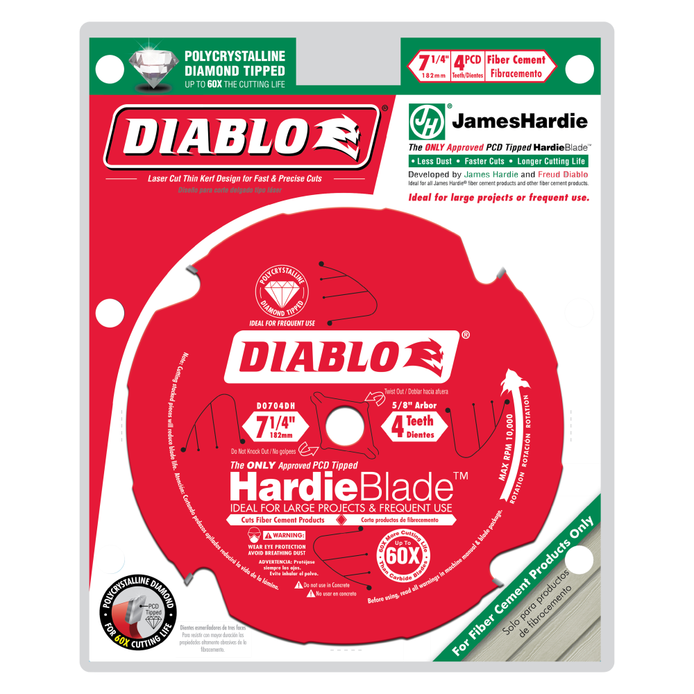 Diablo Tools 7-1/4 x 4 Tooth (pieceD) Fiber Cement HardieBlade