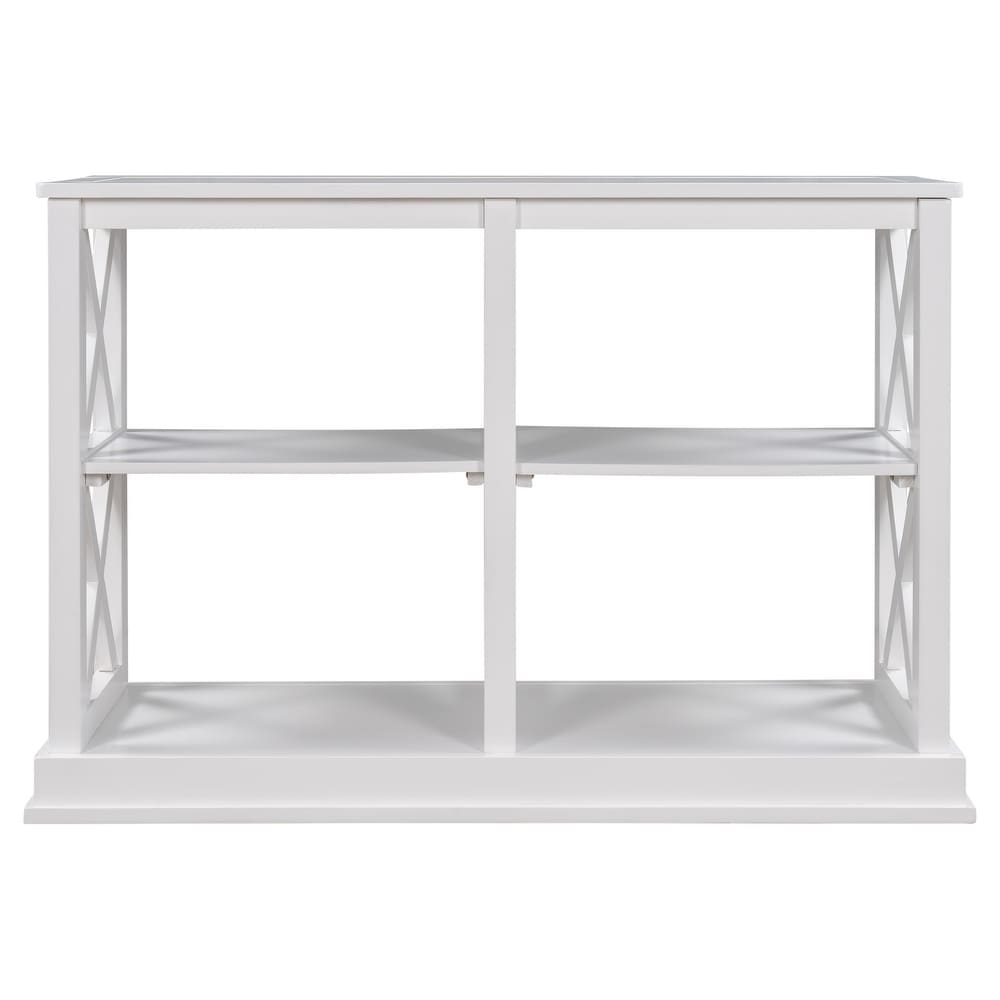 Console Table with 3 Tier Open Storage Spaces and \