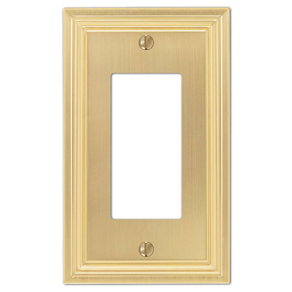 Hampton Bay Hallcrest 1 Gang Rocker Metal Wall Plate - Satin Brass 98RSBHB