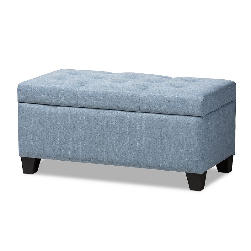 Baxton Studio Michaela Blue Ottoman