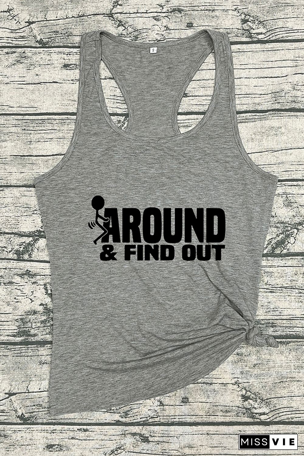 Fck Around And Find Out, Sarcastic Funny, Wine Glass Sleeveless Tank Top Wholesale