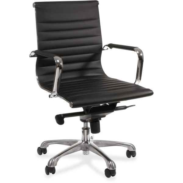 Lorell Modern Chair Series Mid-back Leather Office Chair