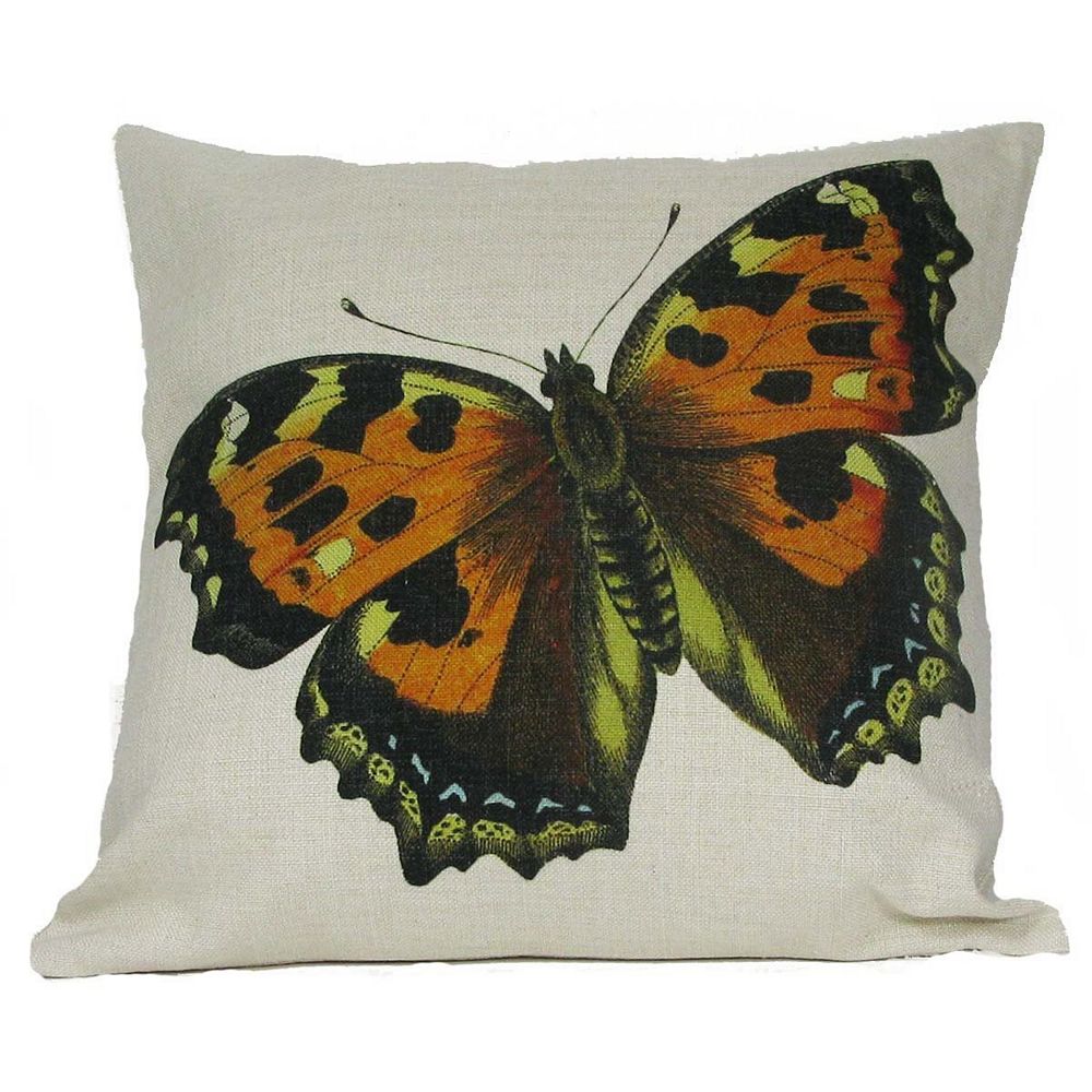 18 Orange and Black Spotted Butterfly Decorative Throw Pillow Cover