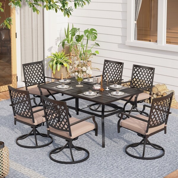 MAISON ARTS 7Piece Metal Outdoor Patio Dining Set