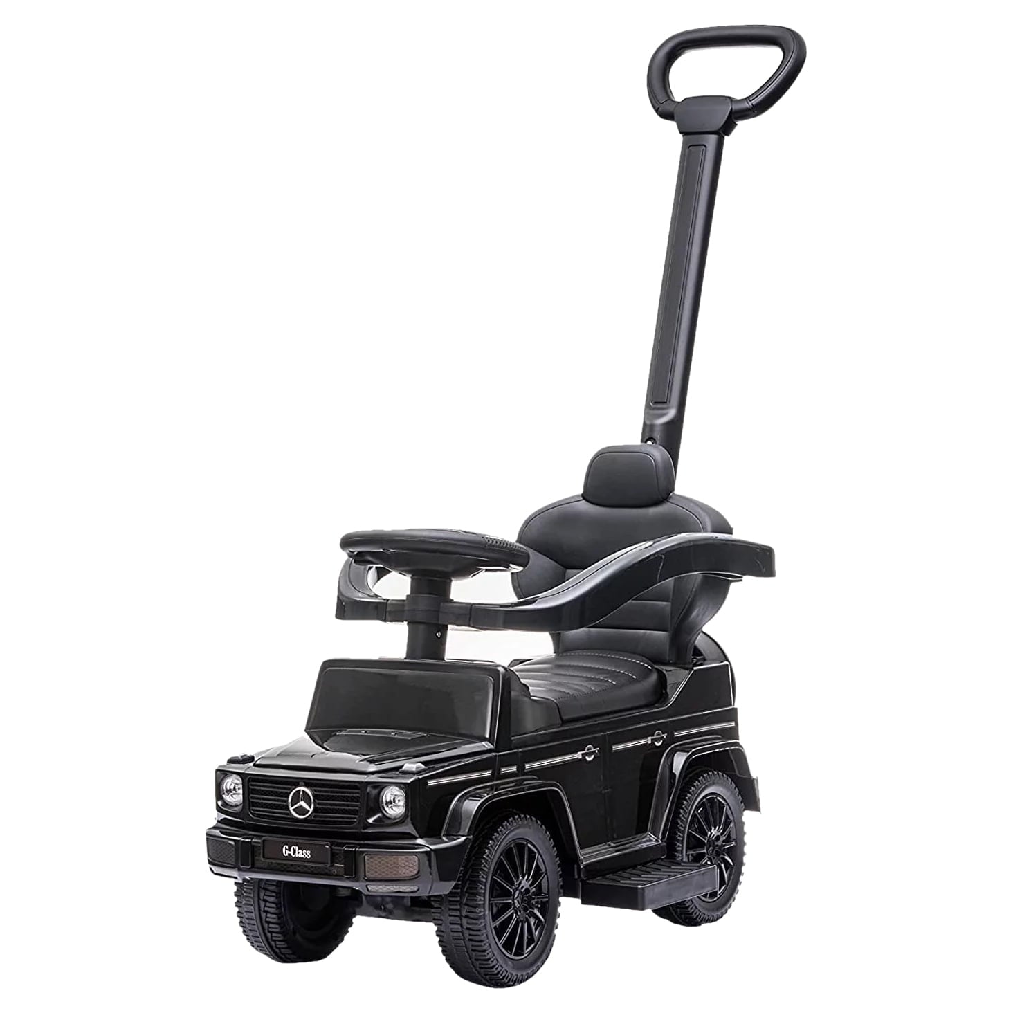 Best Ride On Cars Kids Stroller Mercedes G-Wagon 3 in 1 Push Car, Black