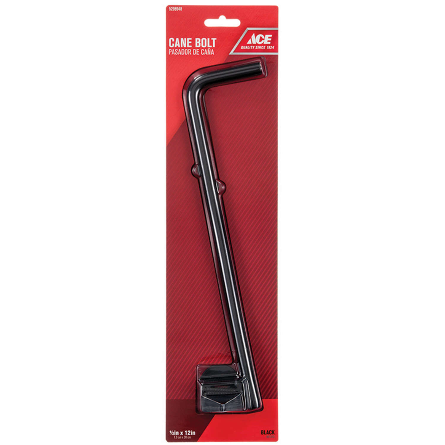 Ace 12 in. L Black Zinc Cane Bolt 1 pk