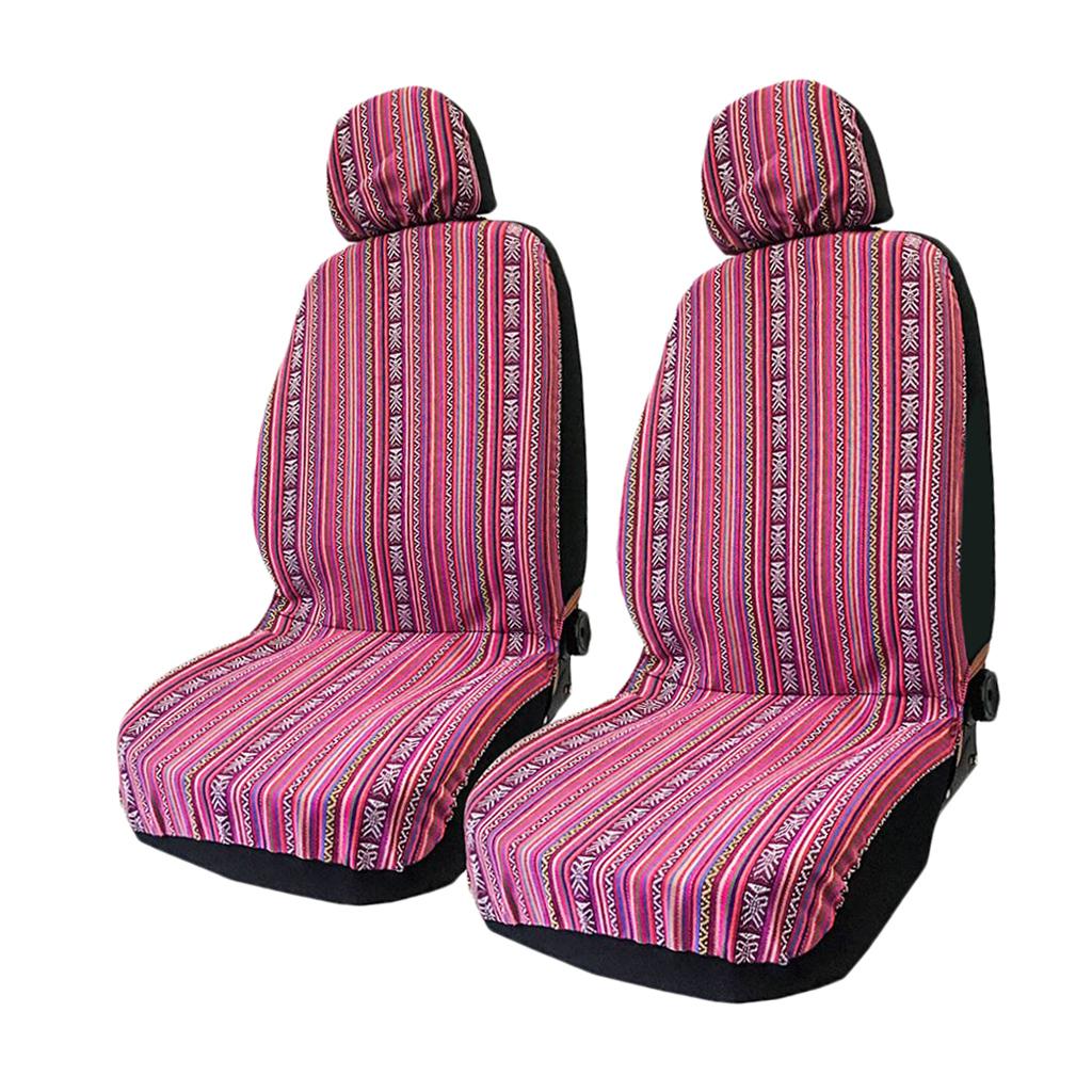 Universal Colorful Front Seat Covers Detachable Headrest Pink Saddle Blanket SUV for Women