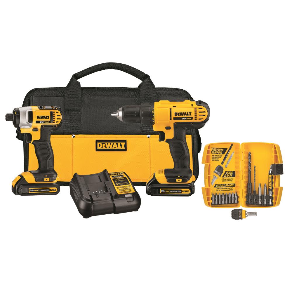 DW 20V MAX* Li-Ion Compact 2 Tool Kit DCK241C2 from DW