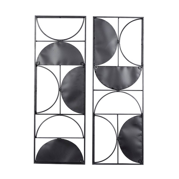 Set Of 2 Contemporary Metal Wall Decors Brown Olivia amp May